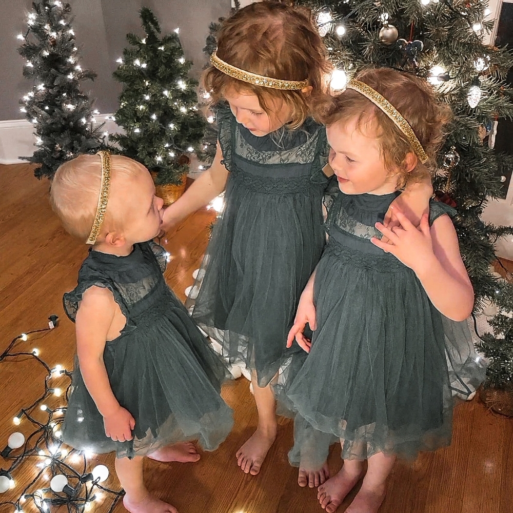 Green Christmas Tutu Lace dress size 2T